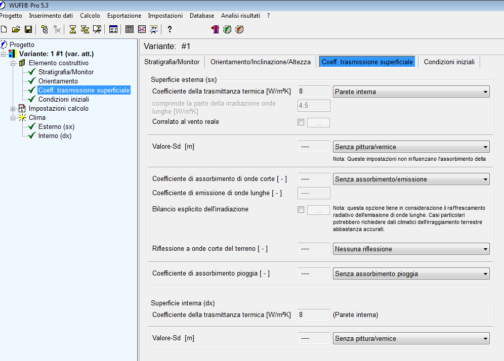 Coefficienti di trasmissione superficiale per solaio su box non riscaldato
