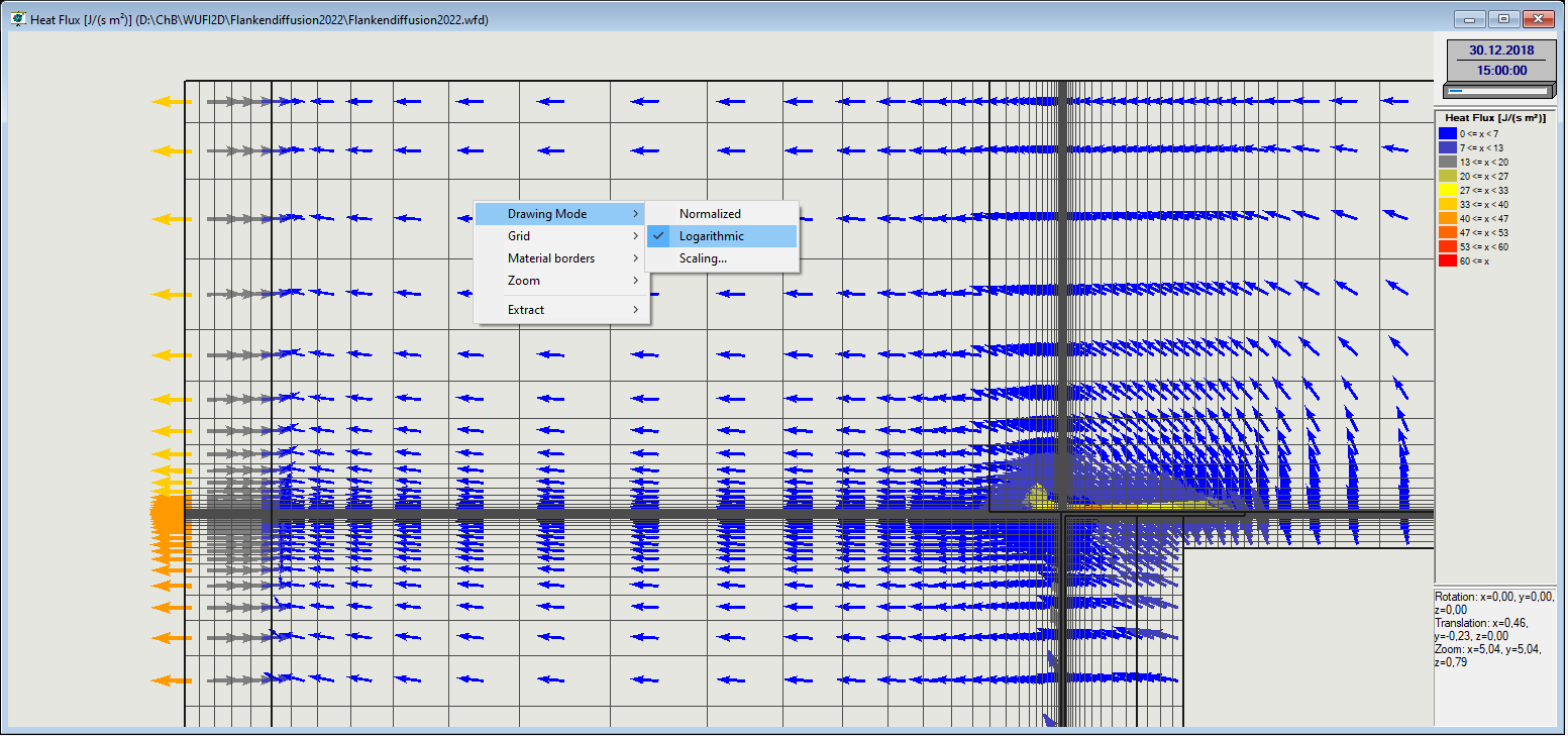 WUFI2D Motion settings for scaling the fluxes