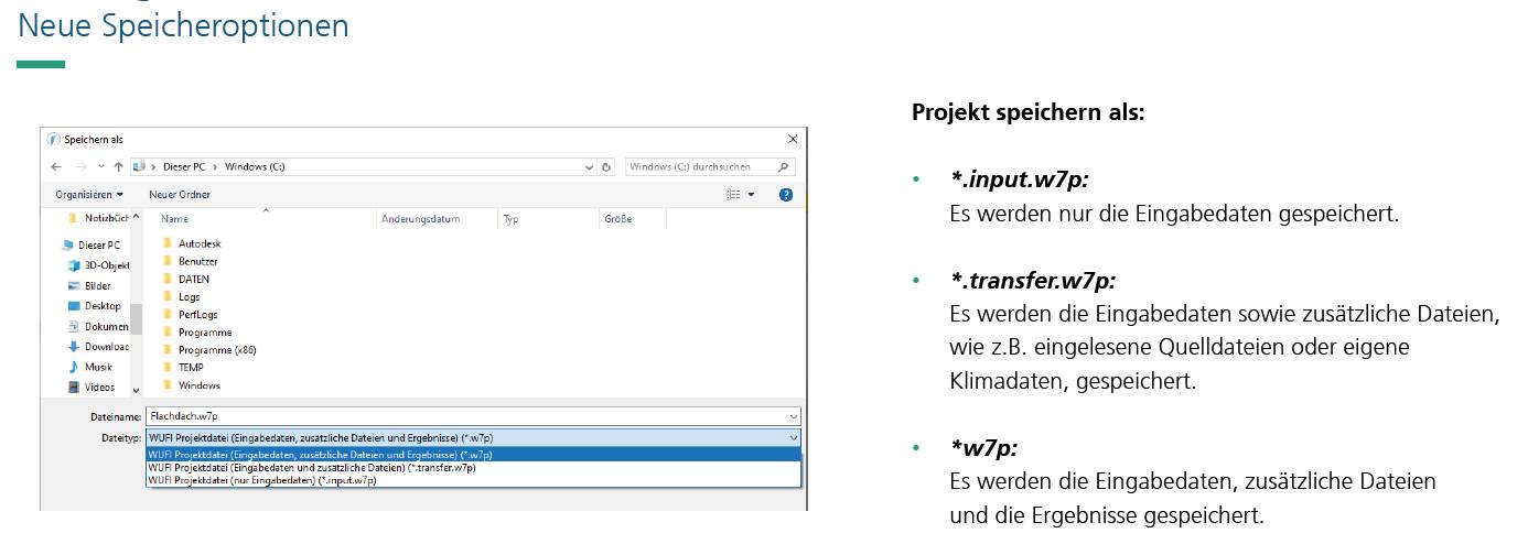 WUFI7 speichern Dialog